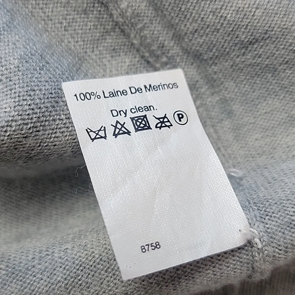 J.CREW 100% Wool Light Gray 3/4 Sleeve Preppy Office Capsule‎ Crewneck Sweater L